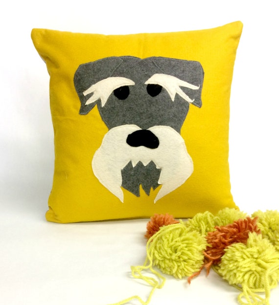 Felt Dog Pillow Felt Schnauzer Face Schnauzer pillow pet | Etsy