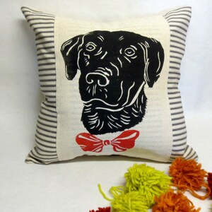 Black Lab Pillow Labrador Retriever Black Lab Print Decorative Pillow, Lab Dog Printed Pillow, Pet Portrait Print Pillow, Birthday Gift image 3