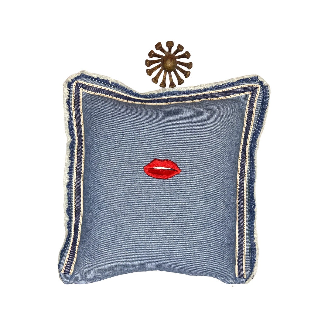 Red Lips Kiss Pillow Lipstick Pop Art Decorative Pillow Etsy