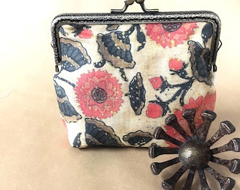 Hand Crafted Fabric Clutch / Red Floral Suzani Print Purse / Gifts for Her