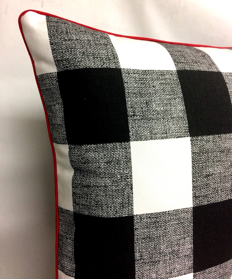 Your Choice of Color Buffalo Check Pillow // Black and White Buffalo Check Pillow Cushion // Sold Individually / Birthday Gift /s Day Gift image 2