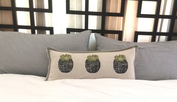 Barrel Cactus Print Kidney Pillow Decorative Barrel Cactus Etsy