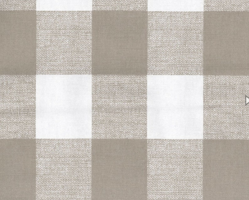 May include: A white and light brown checkered fabric with a woven texture.