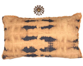 Brown and Black Shibori Print Pillow