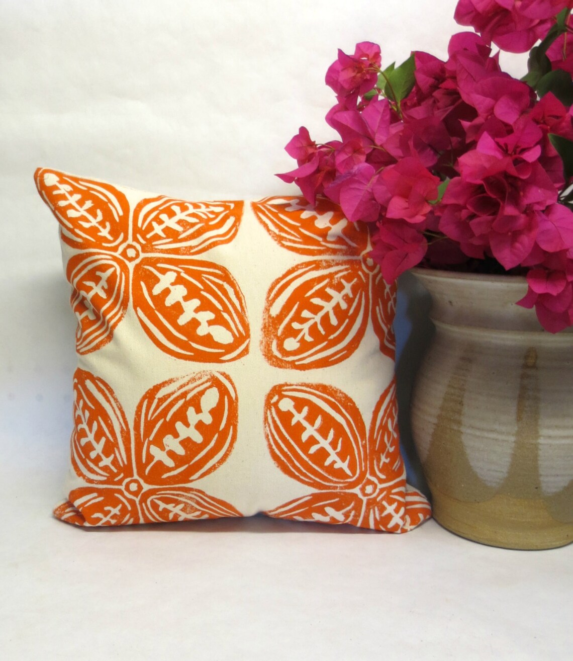 Orange Tribal Print Pillow Decorative Orange Tribal Print Etsy