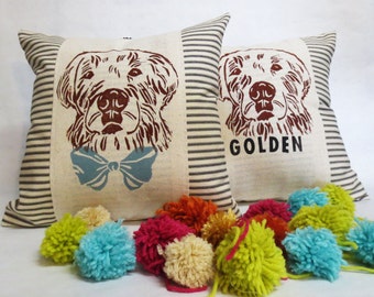 Golden Retriever Pillow // Pet Pillow // Dog Accent Pillow // Gift for Dog Owner // Birthday Gift Idea