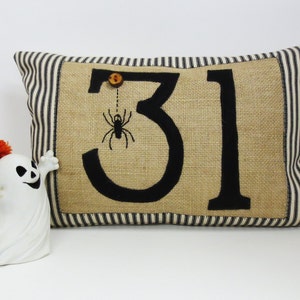 Halloween Spider Kidney Pillow poly Burlap Pillow Lumbar Pillow image 1