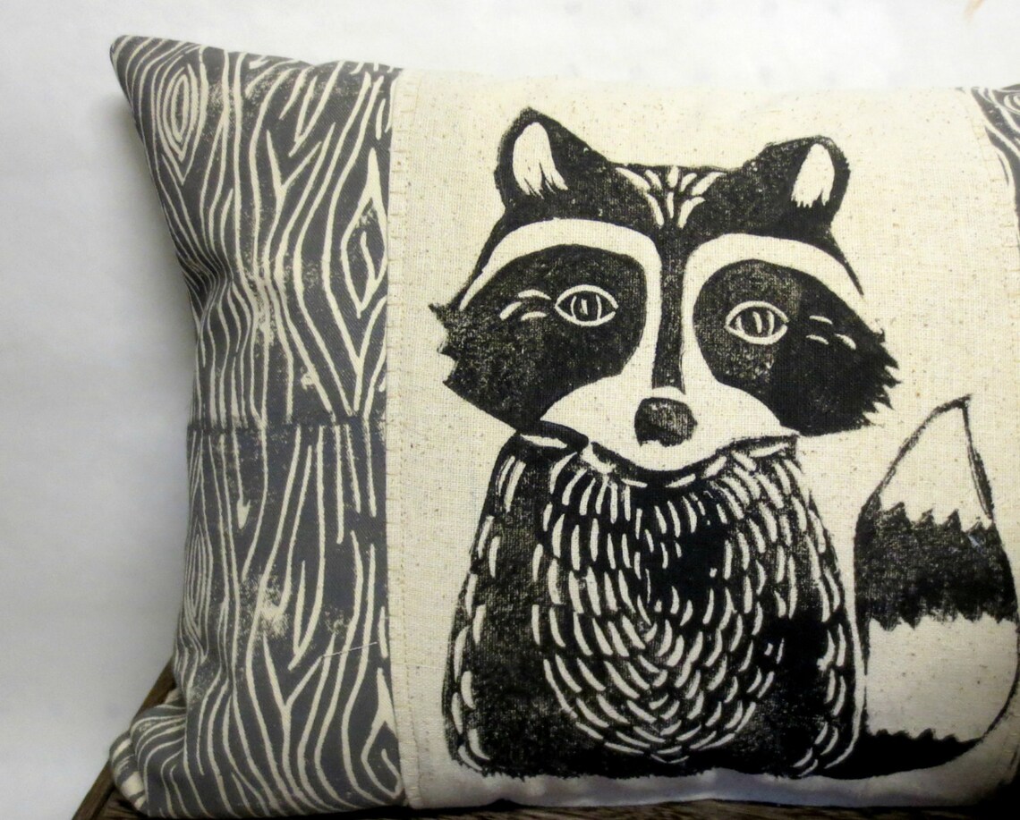Raccoon Pillow // Woodland Raccoon Pillow // Woodland Nursery Etsy