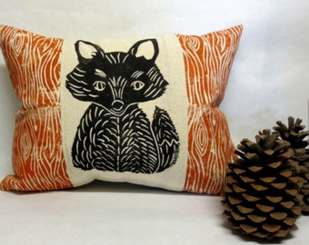 Fox Pillow - Woodland Fox  Pillow, Your Choice of Wood Color