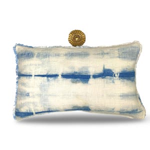 Blue and White Shibori Print Pillow