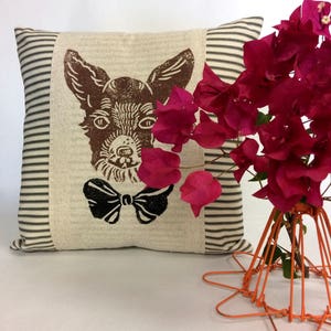 Almohada decorativa chihuahua almohada decorativa con estampado de chihuahua, impresión de cara de chihuahua, idea de regalo de cumpleaños imagen 3