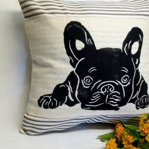 French Bulldog Pillow, Decorative Pillow, Frenchie Dog Pillow, Frenchie Pillow, French Bulldog Decor, Gift Idea, Birthday Gift Idea image 2