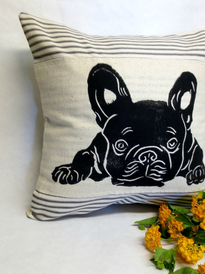 French Bulldog Pillow, Decorative Pillow, Frenchie Dog Pillow, Frenchie Pillow, French Bulldog Decor, Gift Idea, Birthday Gift Idea image 2