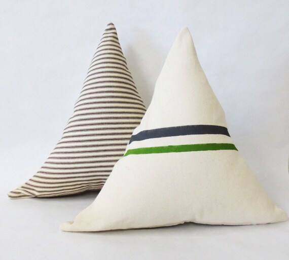 Hand Printed Equilateral Triangle Shaped Throw Pillow With Etsy