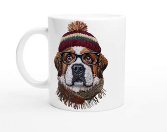 Saint Bernard Dog White 11oz Ceramic Mug for Saint Bernard Lovers Everywhere