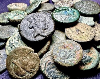 Monedas griegas antiguas auténticas del siglo III al I a. C. Calidad MBC-Fina