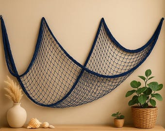 Hanging Fishing Net With Natural Sea Shells, Wooden Fish, Starfish Wall  Decor, Marine Gift, Nautical Home Decor, Shell Art Beach Decoration - Etsy