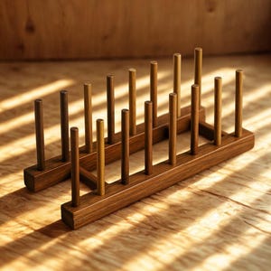 Escurreplatos de madera hecho a mano: organizador de cocina ecológico minimalista