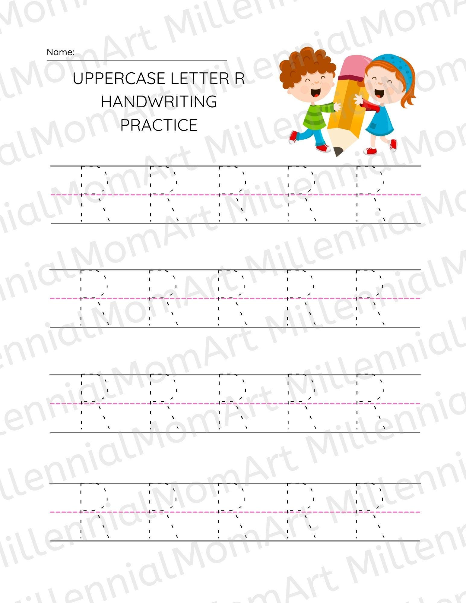 Writing Practice R Letter R Preschool Learning Worksheet | Alphabet Tracing, Coloring ...