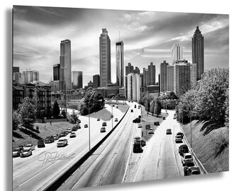 Blue Angels Thunderbirds 2020 Flyover Atlanta, GA Skyline| BnW Photography Canvas Metal Print Livingroom Bedroom Wall Art Cityscape USA