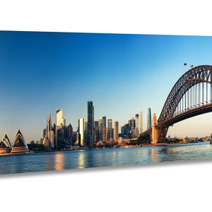 Sydney Cityscape Panorama morning | Travel Landscape Photography Canvas Metal Print Livingroom Bedroom Wall Art Opera House Harbour Bridge