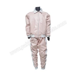 Tea Pink Hand Made Leather Tracksuit Set | 2-Piece Jacket & Pants | Unisex Streetwear Outfit | White Stripe Biker Style