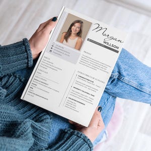 Editable Sorority Resume Template with Photo  Sorority  Resume editable in Canva for women, Editable Resume Template Canva with Cover Letter