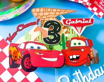 Lightning McQueen Cake Topper: Custom Cars Birthday Party Decor