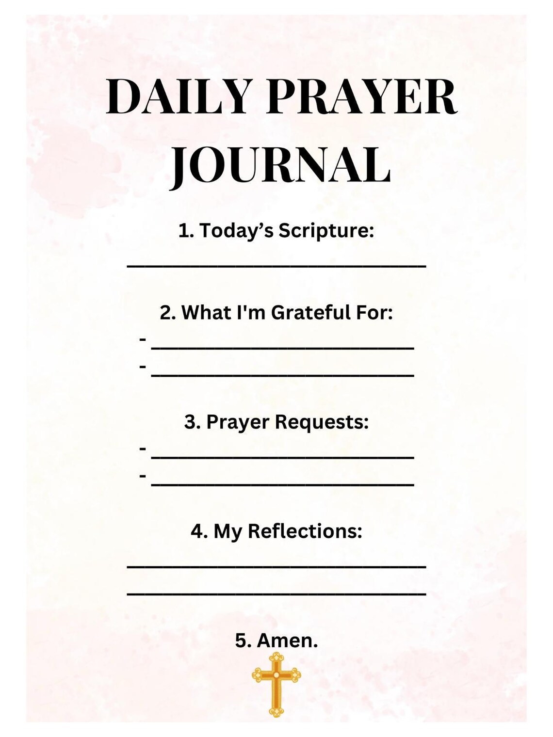 Printable Prayer Journal Page – Christian Devotional Worksheet | Daily ...