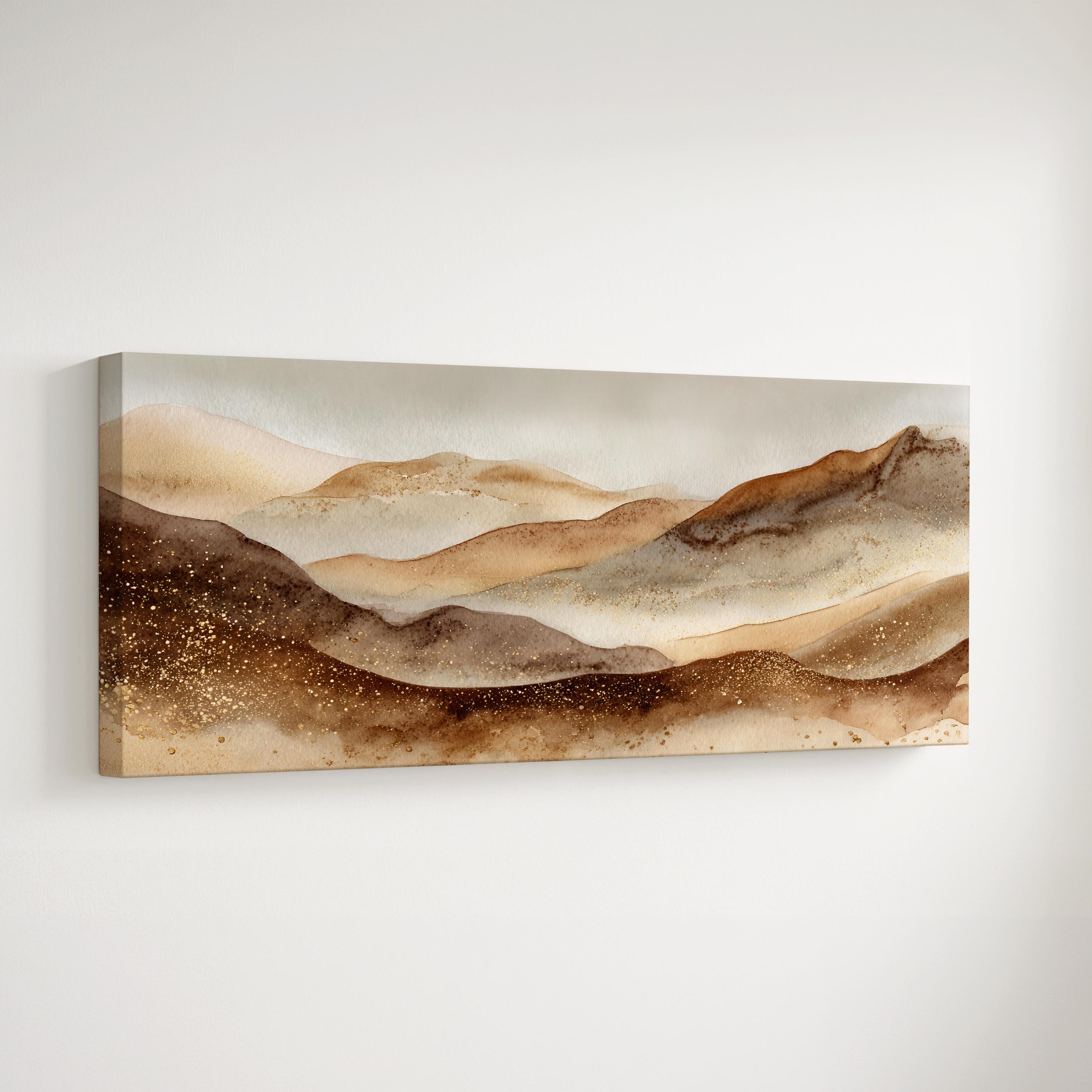 Abstract Neutral Landscape Wall Art, Beige Brown Mountain Canvas Print ...
