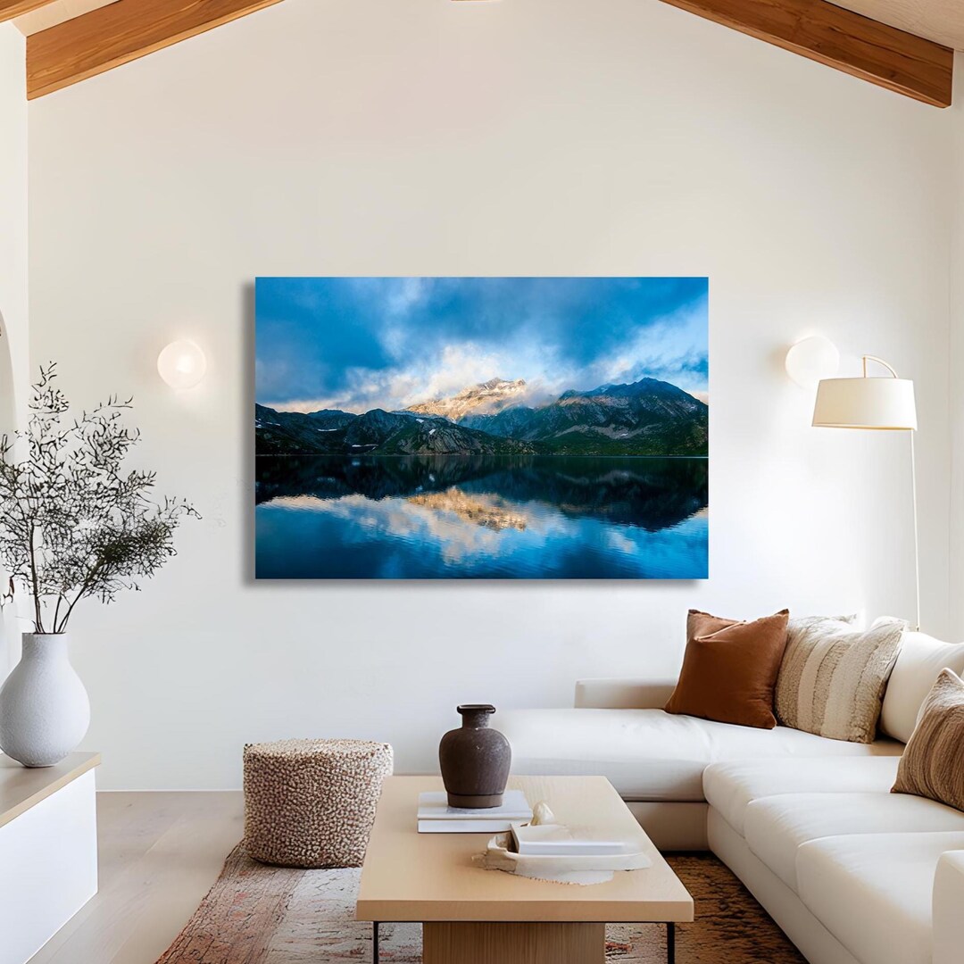 Framed Landscape Photography Wall Art for Living Room | Mountain Sunset ...