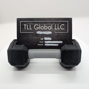 Gym Themed Desk Accessories – Dumbbell Business Card Holder, Perfect for Gym office