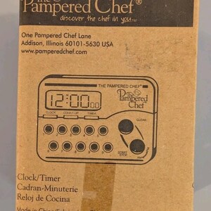 The Pampered Chef Clock Timer 1900 Digital Kitchen Cooking Count Up Down Retired