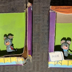 Vtg 1961 Marx TV Tinykins Pixie Dixie Mouse Figures In Box Hanna Barbera Lot OOP