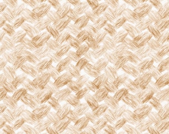 May include: Close-up of a woven textile with a repeating pattern. The weave is a light brown color, with a textured appearance. The background is white, creating a contrast with the woven material.