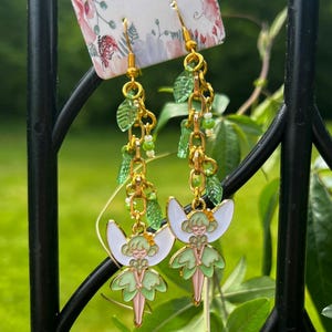 Forest Fairy Leaf Dangle Earrings