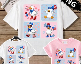 4th of July Goose Png, Memorial Day png, America Coquette Png, Patriotic Goose PNG, Retro Checkered, Funny Goose Design