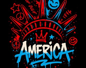 4th of July Statue of Liberty Png, America 4th July Png Design, Graffiti America Png, USA America Flag, American Girl Shirt Design, USA Png