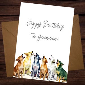 Lustiger Hund Geburtstagskarte Heulende Aquarell Hunde, die alles Gute zum Geburtstag singen Süßer Haustierliebhaber Grußkarte Tier-Geburtstagskarte