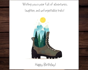 Hiking Birthday Card: Mountain Adventure (Digital Download)
