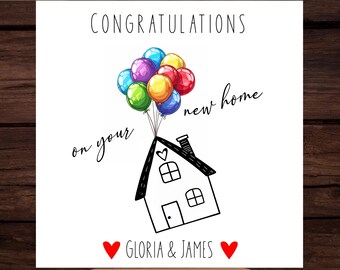 Happy New Home Personalized Housewarming Greeting Card Congratulations on Your First Home (Digital Download)