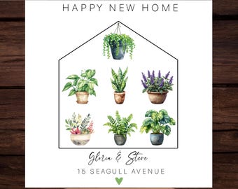 Happy New Home Personalized Housewarming Greeting Card Congratulations on Your First Home (Digital Download)