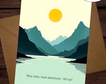 Adventure Greeting Card: Hiking Travel Card (Digital Download)