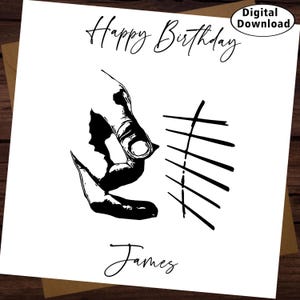 Cartão de aniversário de guitarra personalizado Cartão de aniversário exclusivo e personalizado adequado para qualquer idade e nome