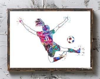 Personalized Soccer Goalie Girl Art: Custom Name & Number (Digital Download)