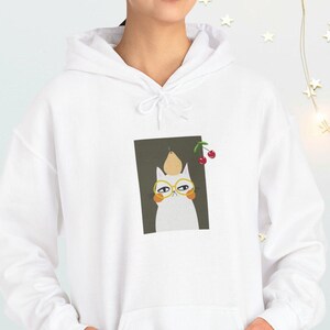 Cute Cat Hoodie, Illustration Hoodie, Gift for Cat Lovers, Funny Sweatshirt, Animal Lover Apparel, Gift For Her, Cat Lover Gift, Cat Hoodie