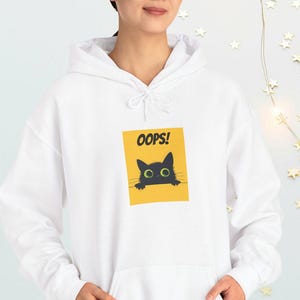 Lustiger Katzen Hoodie für Katzenliebhaber, niedlicher Katzen Hoodie schwarze Katze Print, Geschenk für Katzenbesitzer Lustiger Hoodie Stil, Hoodie für Katzenmutter Geburtstagsgeschenk