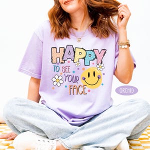 Happy To See Your Face Comfort Colors T-Shirt, Back To School Teacher Shirt, First Day of School Tee, Teacher Appreciation Gift