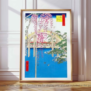 Kameido Tenjin Keidai – Remastered Japanese Ukiyoe Art Print by Utagawa Hiroshige