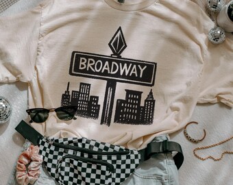 Broadway Logo Shirt Theatre Shirt NYC Trip Actor Shirt Broadway Fan Shirt Musical Theatre Opening Night Gift Drama Club Stage Mom Shirt